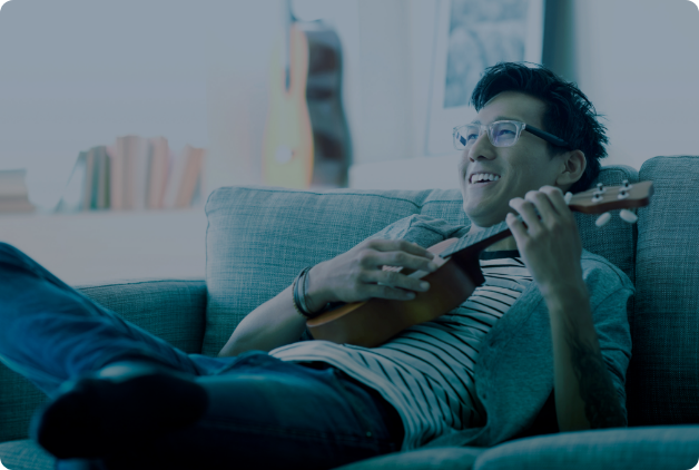 ATT Man playing ukelele ATT Man playing ukelele